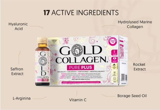 Gold Collagen Gold Collagen Pure Plus Cu Vitamina C Acid Hialuronic Și Biotină 50ml Pure