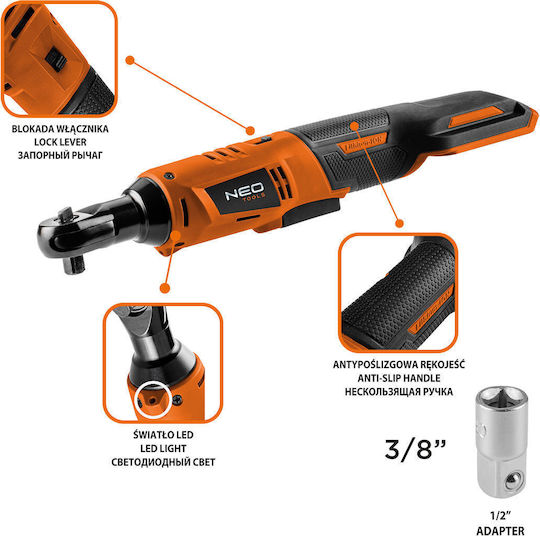 Neo Tools Electric Ratchet 3/8 Inch Battery 18V Solo