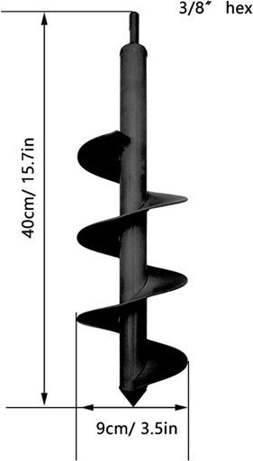 Спирална глава за градинска бормашина 40x9 Cm 14242-09-2 Пощенски дупкопробивач KLN-14242-09-2