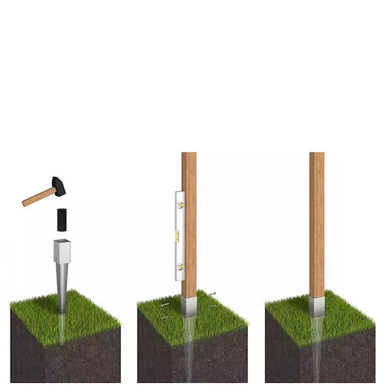 Showood Base for Pergola made of Metal 10x4.6cm 1pcs Nailer