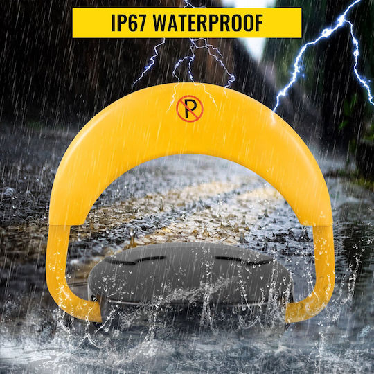 Parking Block Remote Control Alarm Weight Capacity 2 Tons Durable Material Rust-resistant Ip67 Black Yellow 380 X 460 X 75 Mm