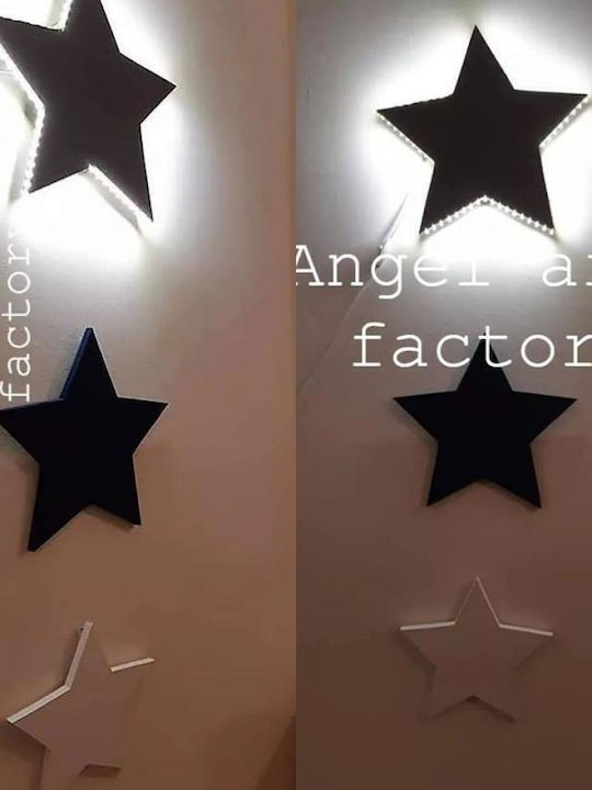 Wooden Wall-Mounted Light-Up Stars