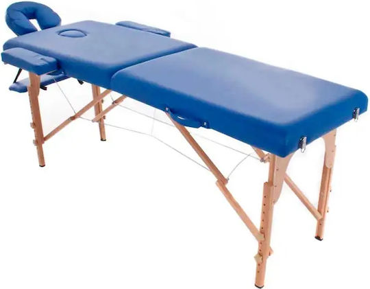 ICosmetics Wooden Portable Blue Massage and Physiotherapy Bed 194x70cm