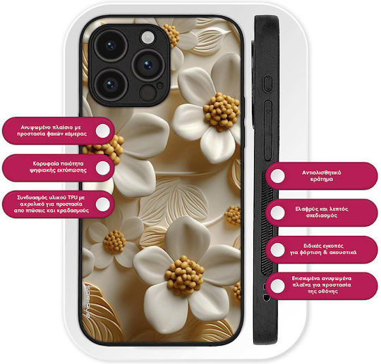 Sonique 3D-Blumen-Serie Hülle für Realme GT Neo 3 5G Weiß