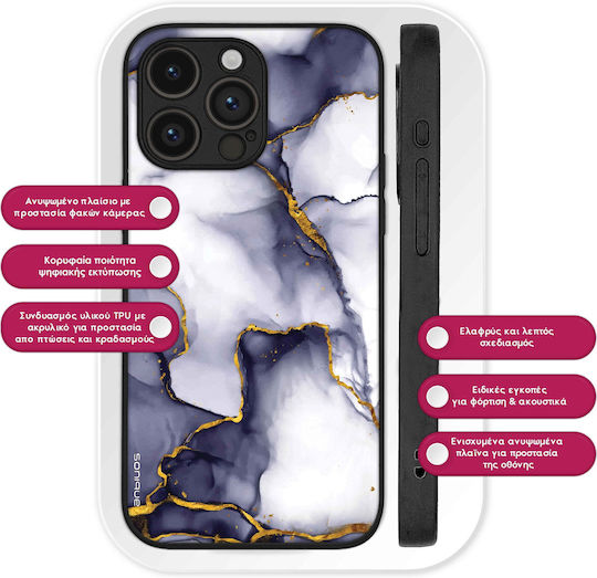 Калъф Sonique Marble Series за Realme 10 4G Лилаво Сиво