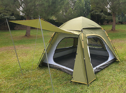Salty Tribe Seminole 4 Automatic Camping Tent Igloo Green with Double Cloth 4 Seasons for 4 People 240x210x175cm