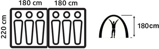 Salty Tribe CALUSA Campingzelt Hütte Grün 3 Jahreszeiten für 6 Personen 360x220x180cm