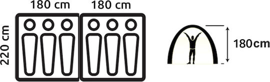 Salty Tribe CALUSA Campingzelt Hütte Grün 3 Jahreszeiten für 6 Personen 360x220x180cm