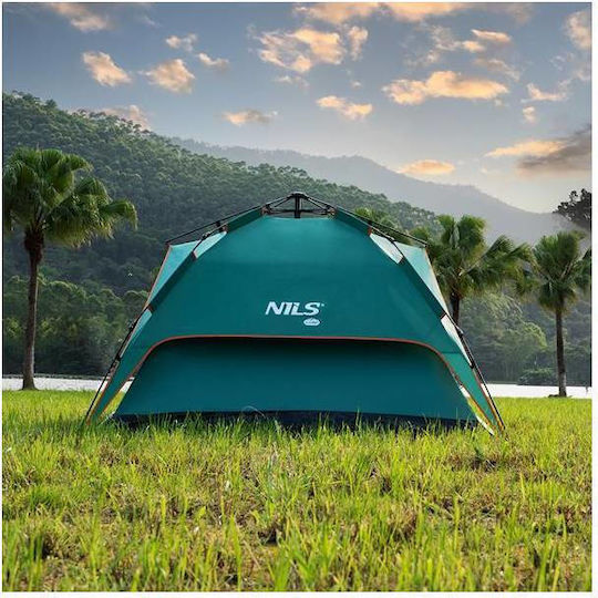Nils Camping Tent Igloo Green with Double Cloth 4 Seasons for 3 People 200x200x140cm