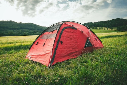 Husky Expedition Felen Camping Tent Igloo Red with Double Cloth for 3 People 370x220x135cm