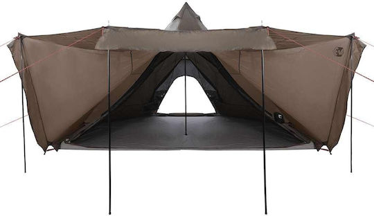 vidaXL Tipi Campingzelt Braun für 6 Personen 486x486x280cm