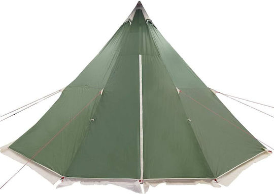 vidaXL Cort Tip Teepee Verde pentru 6 Persoane 486x486x280cm