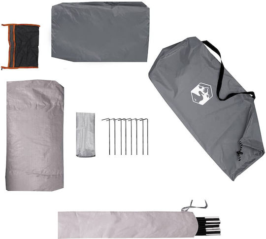 vidaXL Camping Tent Igloo Grey with Double Cloth for 1 Person 213x84x100cm