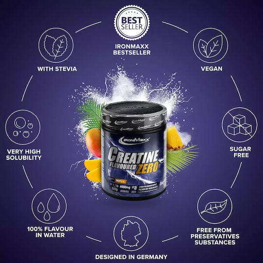 IronMaxx Creatine Flavoured Zero Μονοϋδρική Κρεατίνη με Γεύση Tropical 500gr