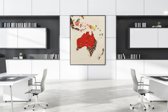 Map Pins Painting 100x150