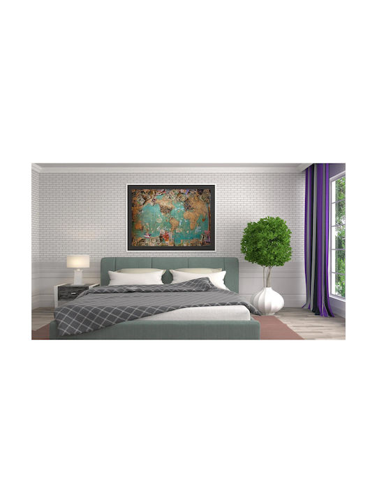 World Map Global Currencies Painting 80x50