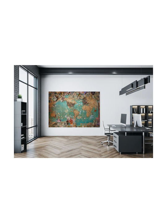 World Map Global Currencies Painting 80x50