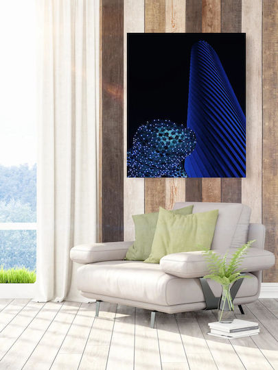 Abstraktes Blaue-Nacht-Gemälde 50x80