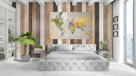 Vintage World Map Vintage Παγκόσμιος Χάρτης σε Καμβά