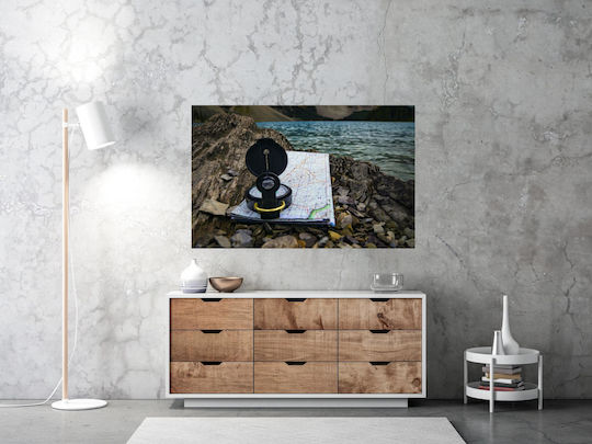 Tablou Busolă Pe Hartă Lângă Lac 120x80