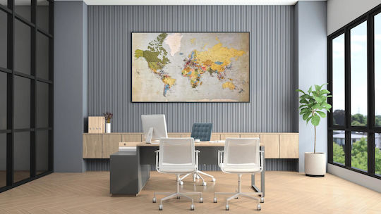 Vintage World Map Painting 50x40