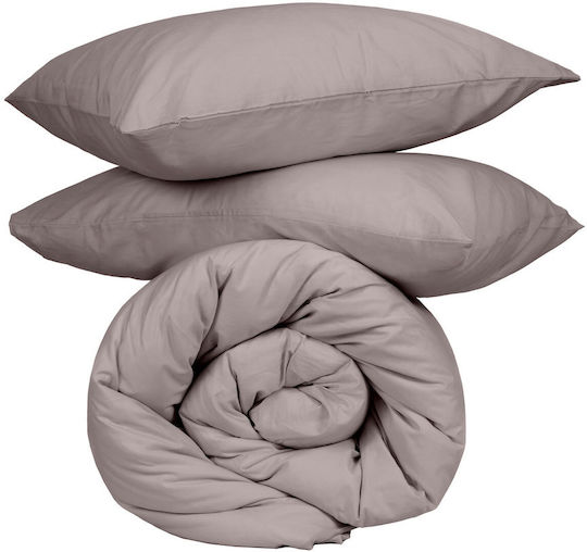 Sunshine Παπλωματοθήκη Βαμβακερή Μονή 170x250 Cotton Feelings 107 Dark Grey