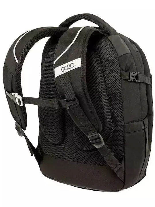 Polo Cryptic School Bag Backpack Junior High-High School Black with Water Bottle Holder 23Liters 2025