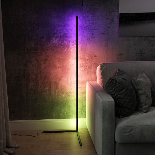 Elvhx LED Подова Лампа В140xД40см. с RGB Светлина Черен