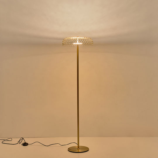 Eurolamp Perforato LED Floor Lamp H135xW35cm. with Warm White Light 1080lm Gold