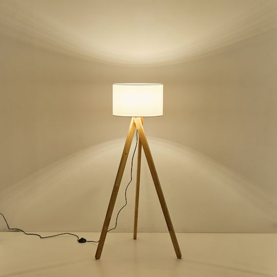 Eurolamp Madera Floor Lamp H145cm. White Eurolamp Madera Floor Lamp H145cm. White