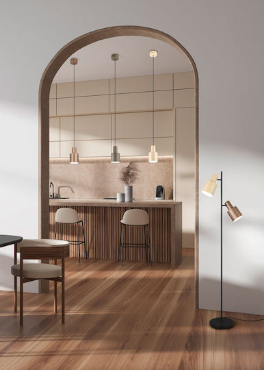 Trio Lighting Agudo Floor Lamp H161xW48cm. with Socket for Bulb E27 Multicolour