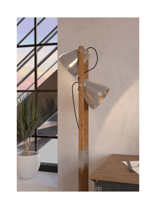 Eglo Cawton Floor Lamp H134.5xW29cm. with Socket for Bulb E27 Brown