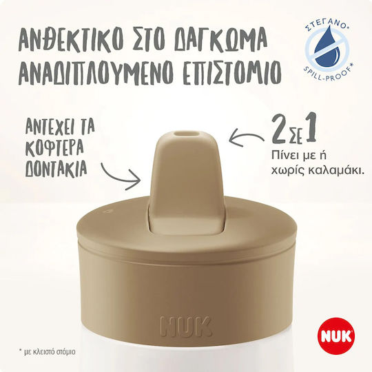 Nuk Minime Flip Kids Water Bottle Frozen Plastic with Straw Non Spill 450ml