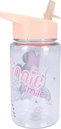 Minnie Mouse Kinderflasche Minnie mit Strohhalm 450ml (Verschiedene Designs/Farben)