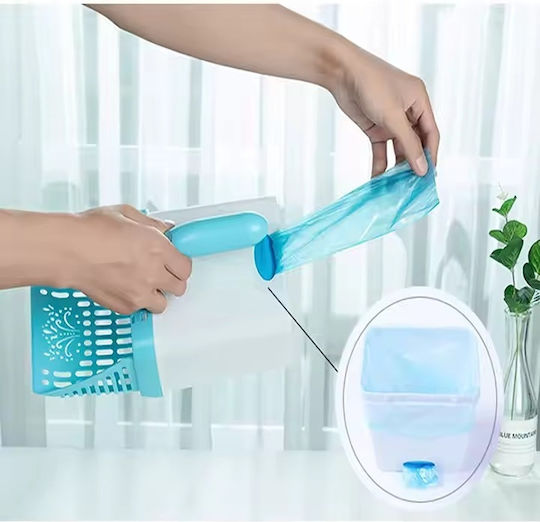 Lingură din plastic pentru litiera pisicii 30 de pungi M16xL8xH30cm Albastru