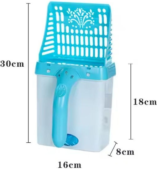 Lingură pentru Litiere Pisici din Plastic 30 Pungi M16xL8xÎ30cm Verde