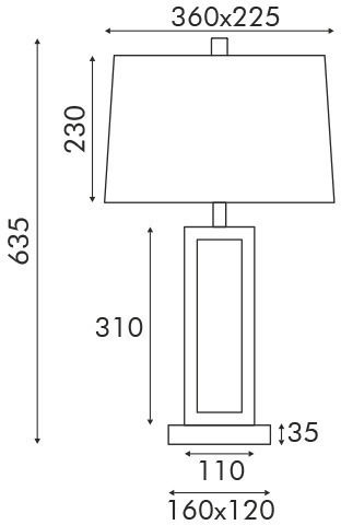 Aca Dennis Metal Table Lamp for Socket E27 with Black Shade and Base