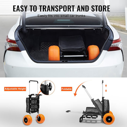 Vevor Transport Trolley Foldable for Weight Load up to 165kg Beige