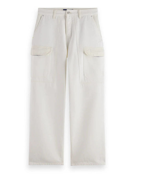 The Daze Men's Jeans Pants Cargo with Loose Fit Faded White