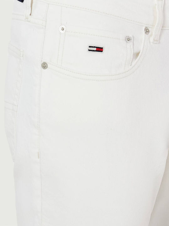 Scanton Men's Jeans Pants Elastic with Slim Fit White