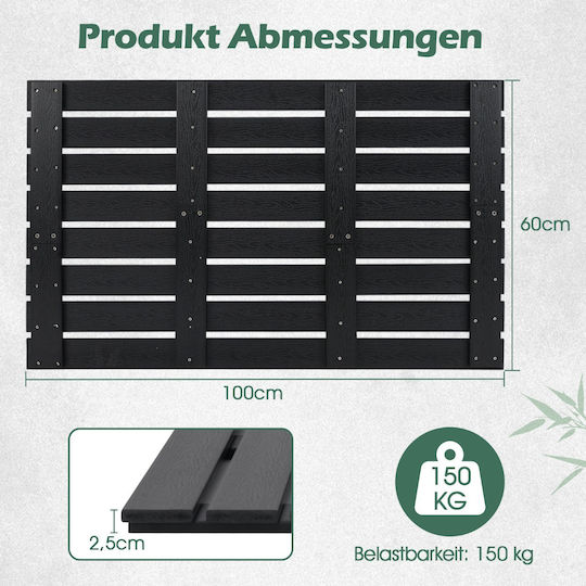 Costway Kitchen Mat Runner Waterproof with Anti-slip Underlay Black 60x100εκ.