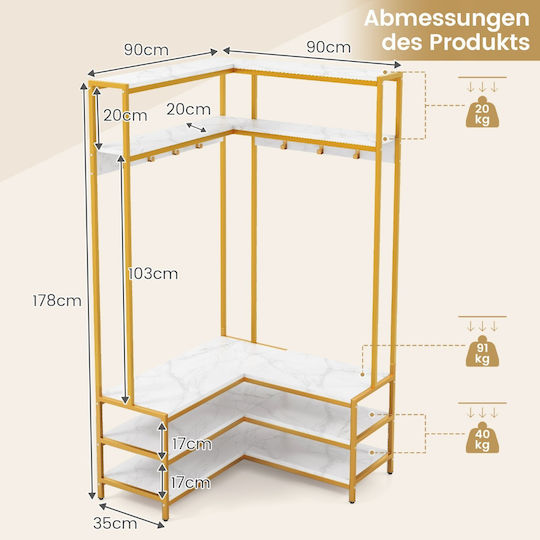 Mobilier de Intrare cu Cuier & Dulap pentru Pantofi 90x90x178cm Mobilier de Intrare cu Cuier & Dulap pentru Pantofi 90x90x178cm