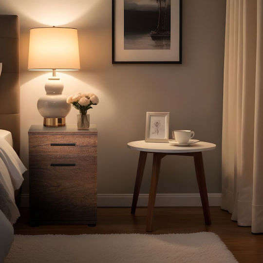 Bedside Table Trendline Wooden Brown 40x39x57cm