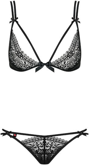 Obsessive Intensa Set Bra & Thong Black