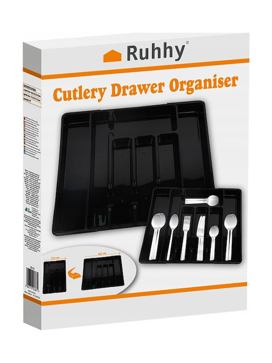 Ruhhy Drawer Dividers Plastic in Black Colour 36.5x44.5x4.5cm