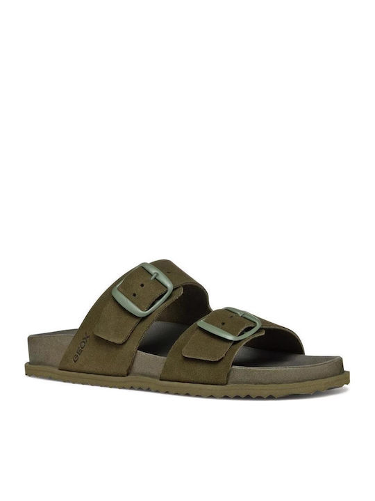 Geox Sandybett Δερμάτινα Ανατομικά Σανδάλια Χακί Geox Sandybett Δερμάτινα Ανατομικά Σανδάλια Χακί