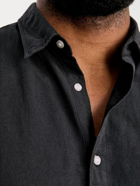 Long-sleeved Cotton Shirt Black