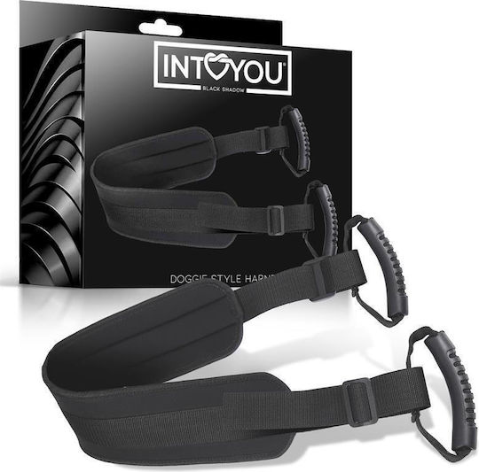 IntoYou Black Shadow Doggie Style Harness Βοήθημα Vegan Leather σε Μαύρο Χρώμα