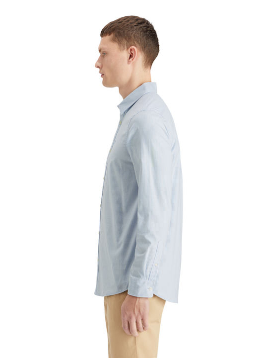Core Long-sleeved Cotton Shirt Striped Blue