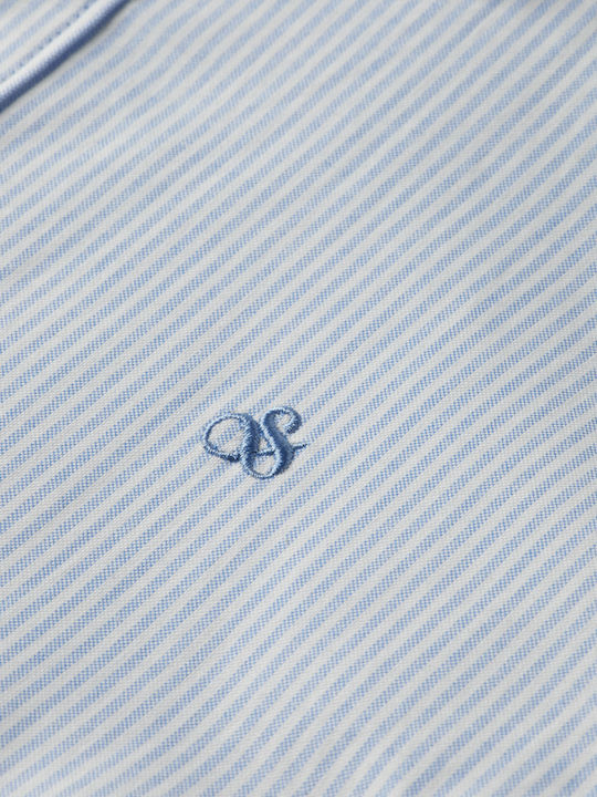 Core Long-sleeved Cotton Shirt Striped Blue